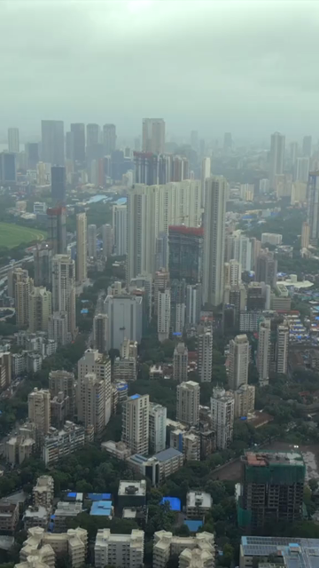 Vertical Aerial View of Mumbai Cityscape and Dense Urban Skyline Maharashtra