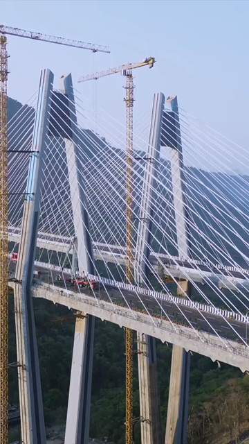 Vertical Aerial View of Mumbai–Pune Expressway Missing Link Cable-Stayed Bridge