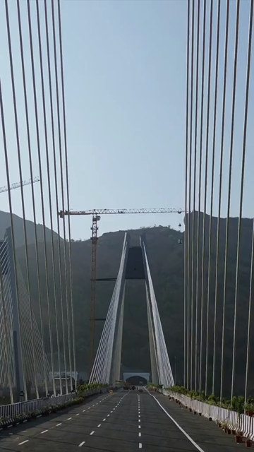 Vertical Aerial View of Mumbai–Pune Expressway Missing Link Cable-Stayed Bridge
