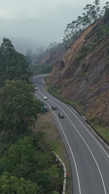Vertical Aerial View of Scenic Mountain Roads and Tea Plantations in Munnar Kerala India