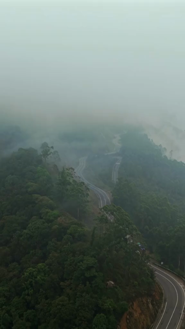Vertical Aerial View of Scenic Mountain Roads and Tea Plantations in Munnar Kerala India