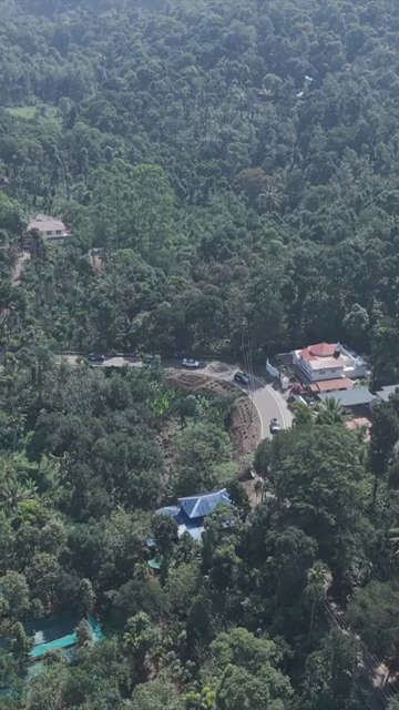 Vertical Aerial View of Scenic Mountain Roads and Tea Plantations in Munnar Kerala India