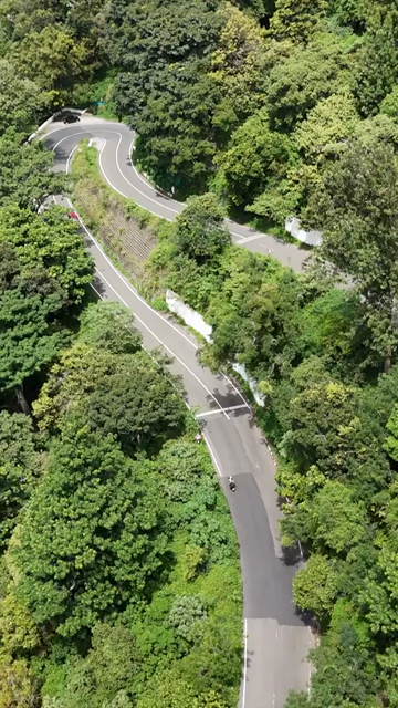 Vertical Aerial View of Scenic Mountain Roads and Tea Plantations in Munnar Kerala India