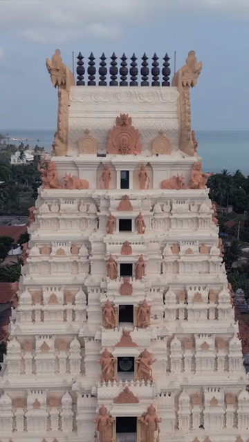Vertical Aerial View of Naguleswaram Temple Keerimalai Jaffna Sri Lanka