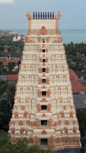 Vertical Aerial View of Naguleswaram Temple Keerimalai Jaffna Sri Lanka