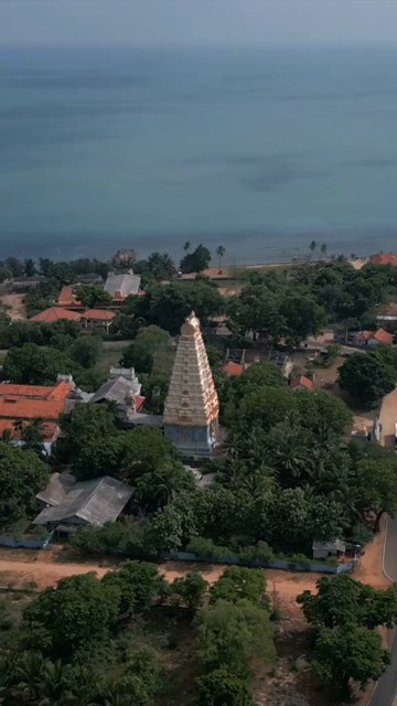 Vertical Aerial View of Naguleswaram Temple Keerimalai Jaffna Sri Lanka