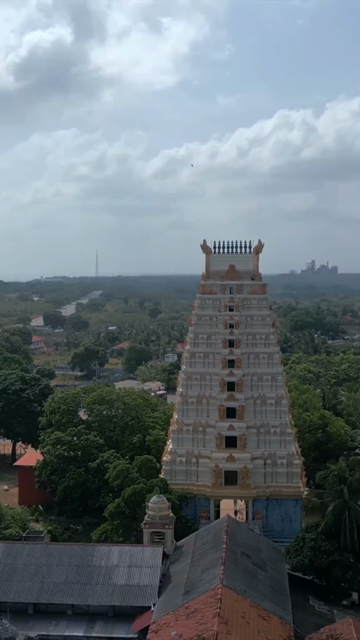Vertical Aerial View of Naguleswaram Temple Keerimalai Jaffna Sri Lanka