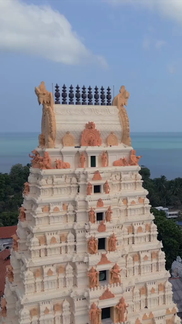 Vertical Aerial View of Naguleswaram Temple Keerimalai Jaffna Sri Lanka