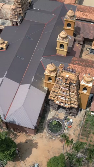 Vertical Aerial View of Nallur Kandaswamy Kovil Temple Jaffna Sri Lanka