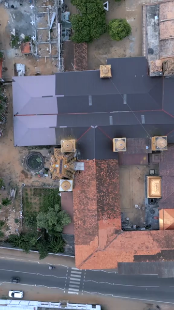 Vertical Aerial View of Nallur Kandaswamy Kovil Temple Jaffna Sri Lanka