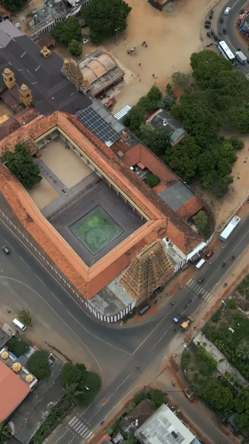 Vertical Aerial View of Nallur Kandaswamy Kovil Temple Jaffna Sri Lanka