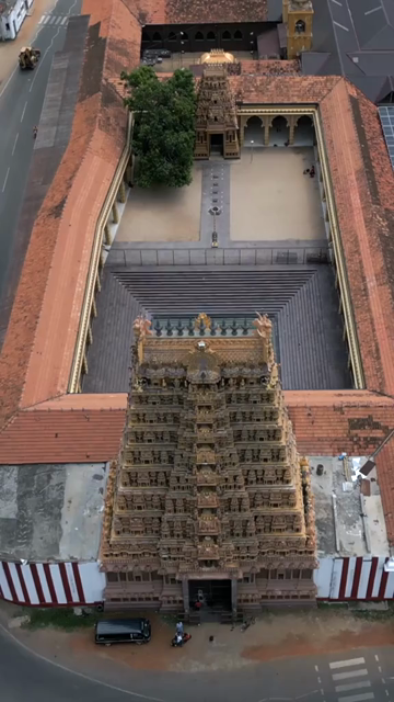 Vertical Aerial View of Nallur Kandaswamy Kovil Temple Jaffna Sri Lanka