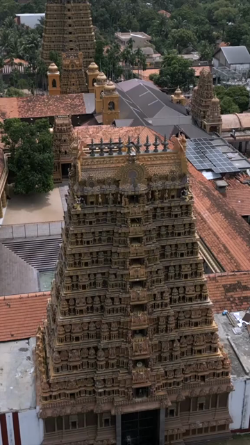 Vertical Aerial View of Nallur Kandaswamy Kovil Temple Jaffna Sri Lanka