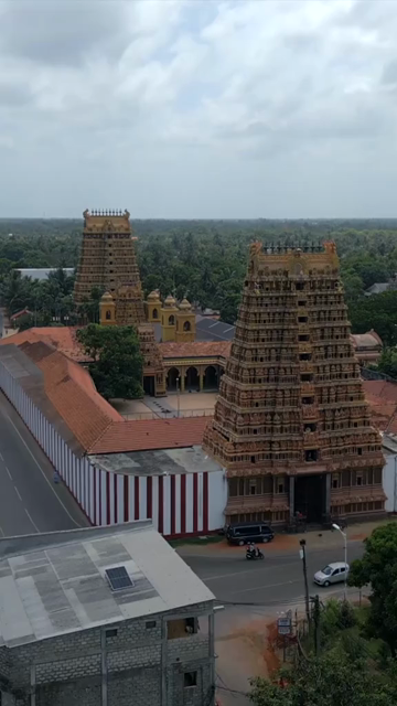 Vertical Aerial View of Nallur Kandaswamy Kovil Temple Jaffna Sri Lanka