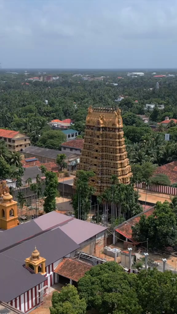 Vertical Aerial View of Nallur Kandaswamy Kovil Temple Jaffna Sri Lanka