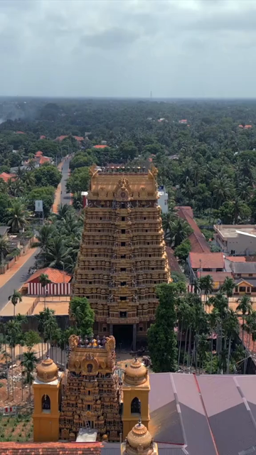 Vertical Aerial View of Nallur Kandaswamy Kovil Temple Jaffna Sri Lanka