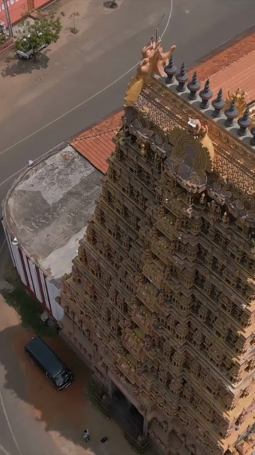Vertical Aerial View of Nallur Kandaswamy Kovil Temple Jaffna Sri Lanka