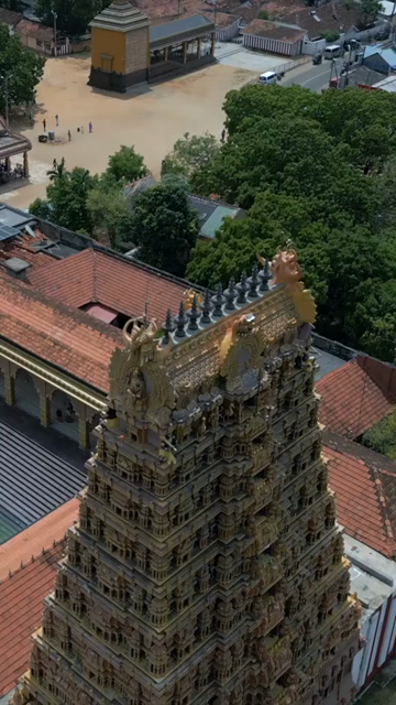 Vertical Aerial View of Nallur Kandaswamy Kovil Temple Jaffna Sri Lanka