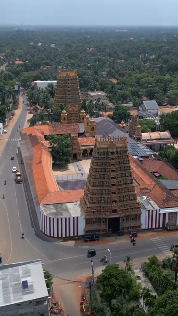 Vertical Aerial View of Nallur Kandaswamy Kovil Temple Jaffna Sri Lanka