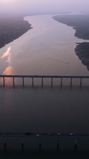 Vertical Aerial View of Narmada River and Bridge Jabalpur, Madhya Pradesh