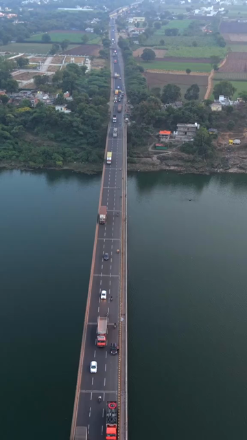Vertical Aerial View of Narmada River and Bridge Jabalpur, Madhya Pradesh