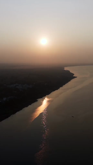 Vertical Aerial View of Narmada River and Bridge Jabalpur, Madhya Pradesh