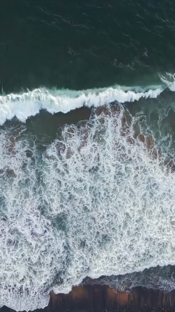 Vertical Aerial View of Ocean Waves Kerala India