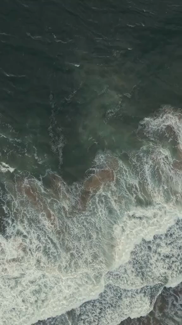 Vertical Aerial View of Ocean Waves Kerala India