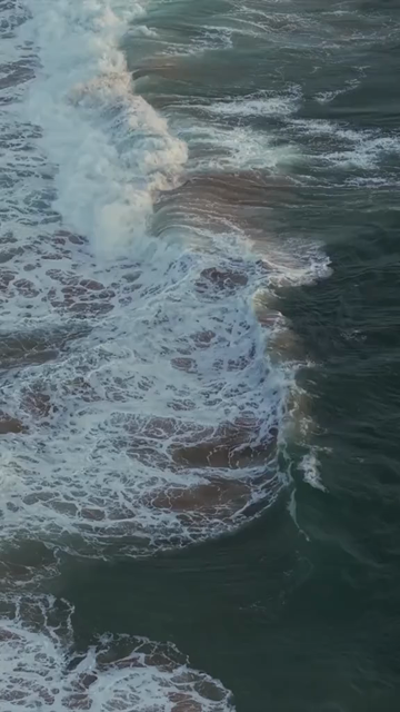 Vertical Aerial View of Ocean Waves Kerala India