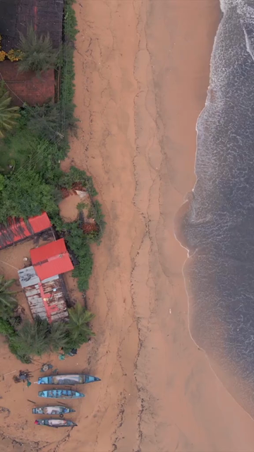 Vertical Aerial View of Om Beach Gokarna Karnataka India