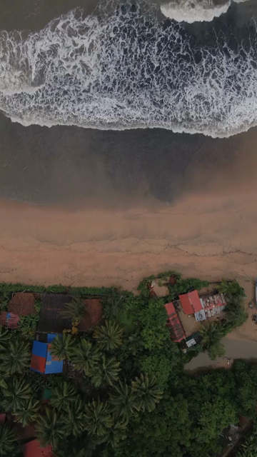 Vertical Aerial View of Om Beach Gokarna Karnataka India