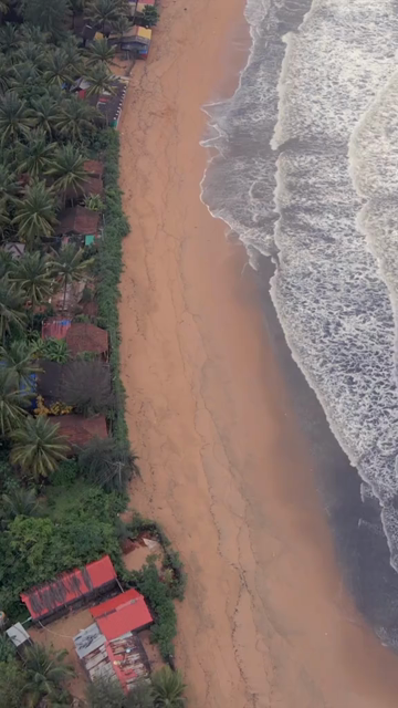 Vertical Aerial View of Om Beach Gokarna Karnataka India