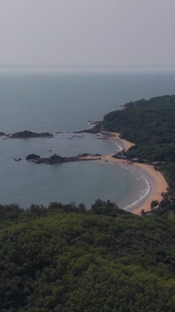 Vertical Aerial View of Om Beach Gokarna Karnataka India