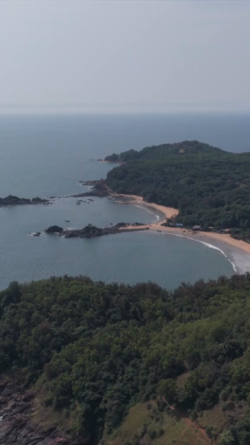 Vertical Aerial View of Om Beach Gokarna Karnataka India