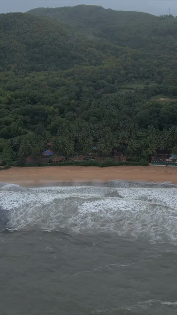 Vertical Aerial View of Om Beach Gokarna Karnataka India