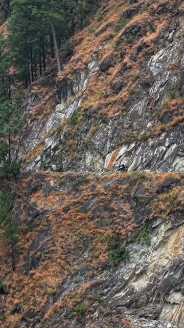 Vertical Aerial View of Winding Mountain Road in Pangi Valley, Himachal Pradesh