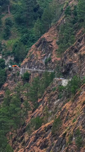 Vertical Aerial View of Winding Mountain Road in Pangi Valley, Himachal Pradesh