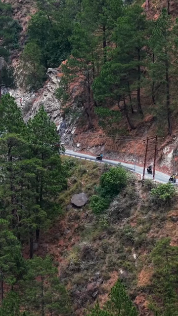 Vertical Aerial View of Winding Mountain Road in Pangi Valley, Himachal Pradesh