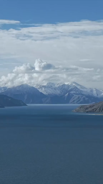 Vertical Aerial View of Pangong Lake, Ladakh, India