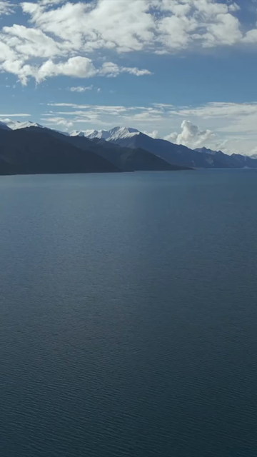 Vertical Aerial View of Pangong Lake, Ladakh, India