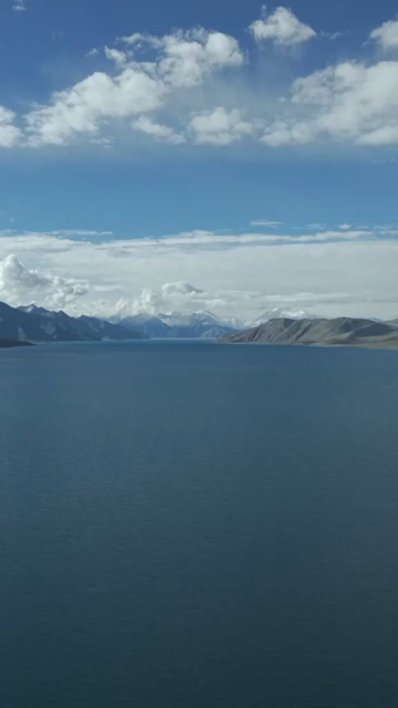 Vertical Aerial View of Pangong Lake, Ladakh, India