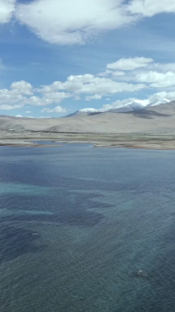 Vertical Aerial View of Pangong Lake, Ladakh, India