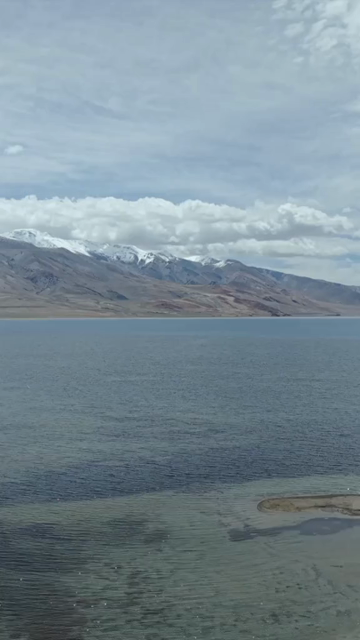Vertical Aerial View of Pangong Lake, Ladakh, India