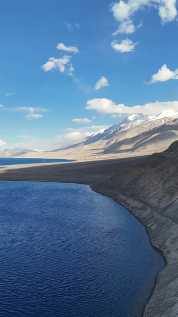 Vertical Aerial View of Pangong Lake, Ladakh, India