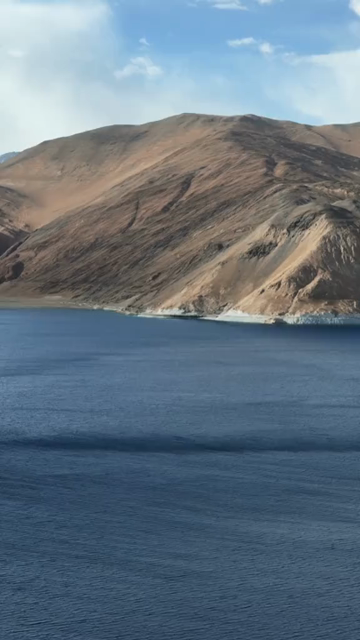 Vertical Aerial View of Pangong Lake, Ladakh, India