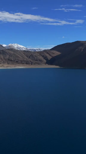 Vertical Aerial View of Pangong Lake, Ladakh, India
