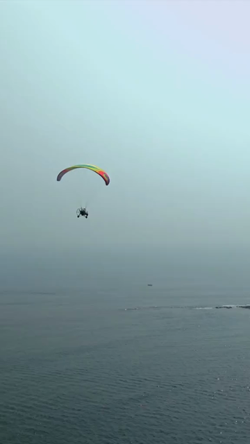 Vertical Aerial View of Paragliding at Rushikonda Beach Visakhapatnam India