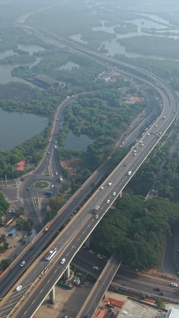Vertical Aerial View of Patto Centre and Mangrove Wetlands Panaji Goa India