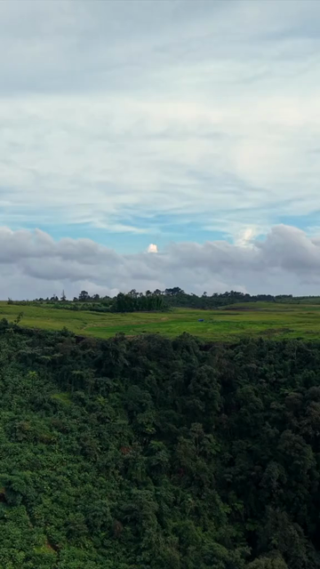 Vertical Aerial View of Phe Phe Falls and Lush Jaintia Hills Meghalaya