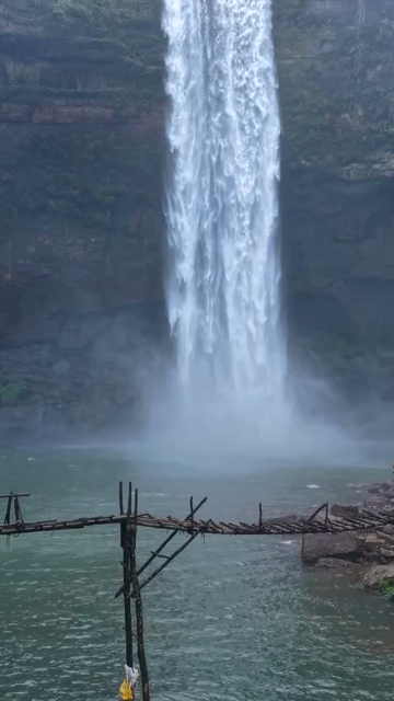 Vertical Aerial View of Phe Phe Falls and Lush Jaintia Hills Meghalaya